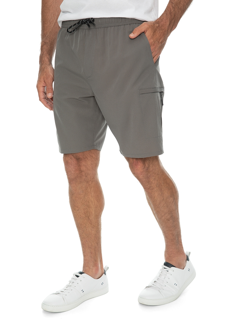 Elliotts Print Cargo Shorts Grey Cube - Elastic Waist 4 Elliotts Print Cargo Shorts Grey Cube - Elastic Waist - Image 2