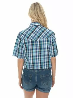 Traders Country Tops Unisex Check Shirt Sort Sleeve Taupe -Traders Country Sales 59302 b 1 1 1