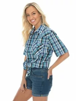 Traders Country Shirts Mens Check Shirt Sort Sleeve Taupe -Traders Country Sales 59302 s 1 1