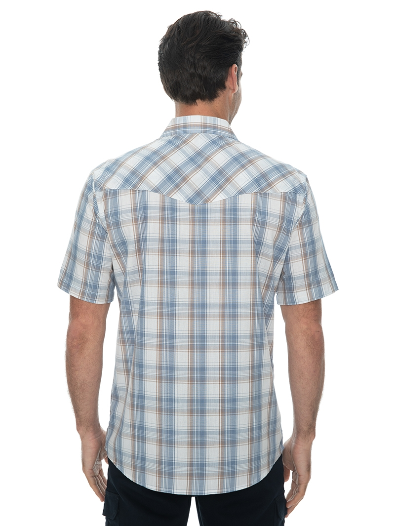 Traders Country Shirts Mens Check Shirt Sort Sleeve Blue 8 Traders Country Shirts Mens Check Shirt Sort Sleeve Blue - Image 6