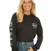 Anglers Edge Tops Unisex Fishing Shirt Long Sleeve Black -Traders Country Sales 59329 f