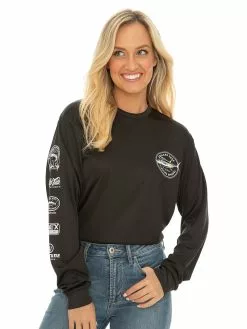 Anglers Edge Tops Unisex Fishing Shirt Long Sleeve Black