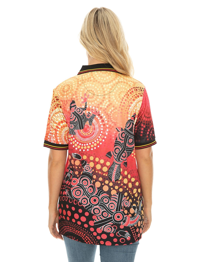 Tops Gwiyaala Aboriginal Art T Shirt Lizard Platupus Frog Orange 5 Tops Gwiyaala Aboriginal Art T Shirt Lizard Platupus Frog Orange - Image 3
