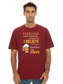 T-Shirts Lowes Mens Graphic Believe In Beer T Shirt Red
