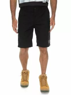 Traders Work Shorts Flex Waist Ripstop Black