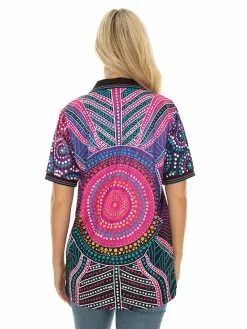 Tops Gwiyaala Aboriginal Art T Shirt Hands Pink -Traders Country Sales 59486 b 1 1