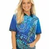 Tops Gwiyaala Aboriginal Art T Shirt Frog Lizard Platupus Blue 2 Tops Gwiyaala Aboriginal Art T Shirt Frog Lizard Platupus Blue -Traders Country Sales 59534 f 2 1