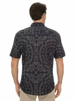 Prodigy Shirts Mens Short Sleeve Paisley Print Shirt Blue -Traders Country Sales 59661 b