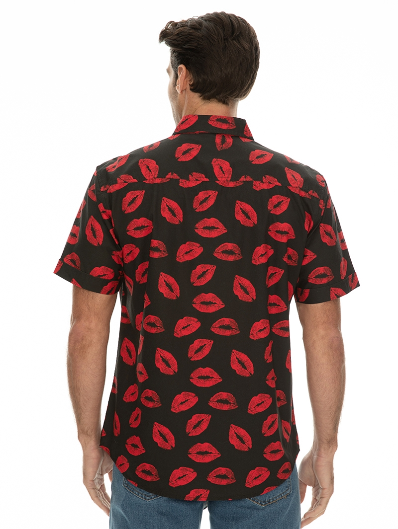 Prodigy Shirts Mens Short Sleeve Lip Print Shirt 5 Prodigy Shirts Mens Short Sleeve Lip Print Shirt - Image 3