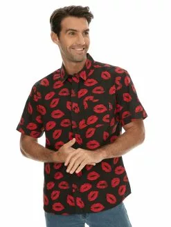 Prodigy Shirts Mens Short Sleeve Lip Print Shirt