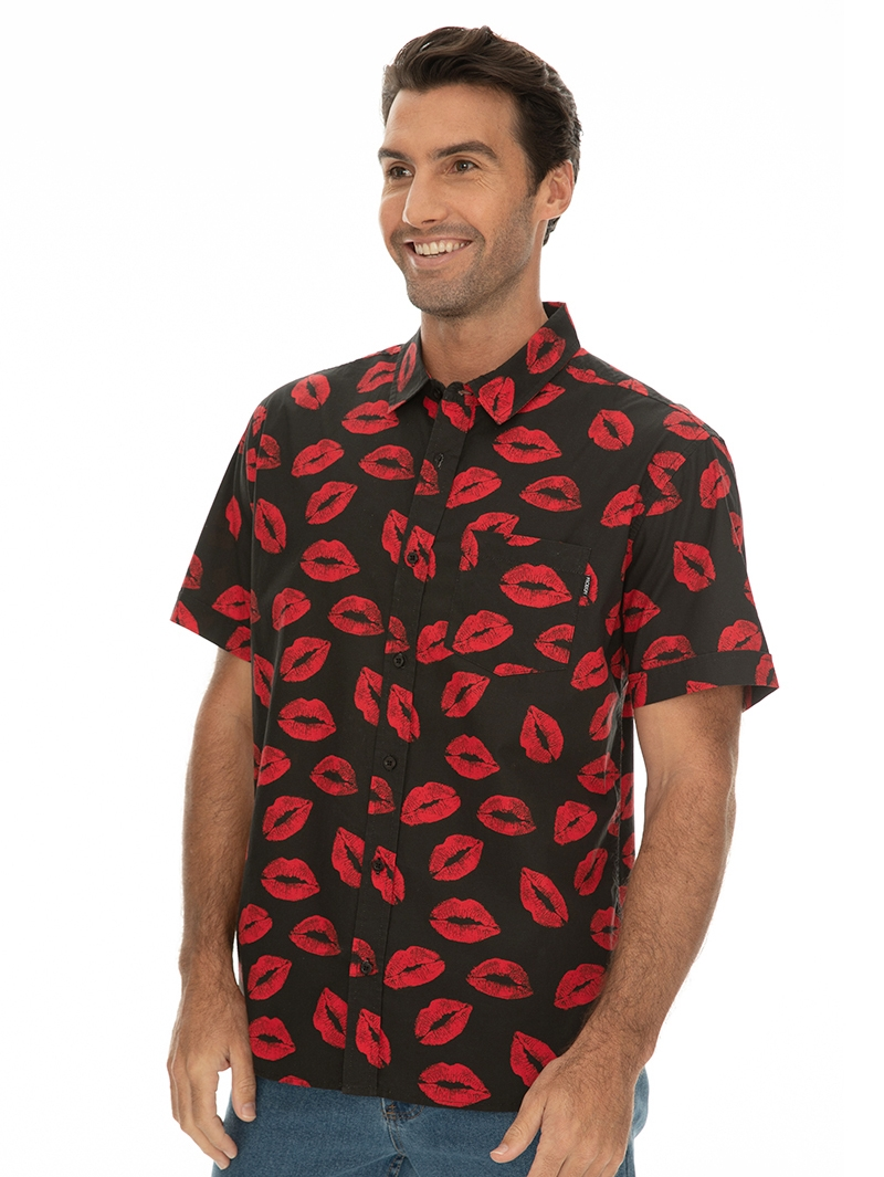 Prodigy Shirts Mens Short Sleeve Lip Print Shirt 4 Prodigy Shirts Mens Short Sleeve Lip Print Shirt - Image 2