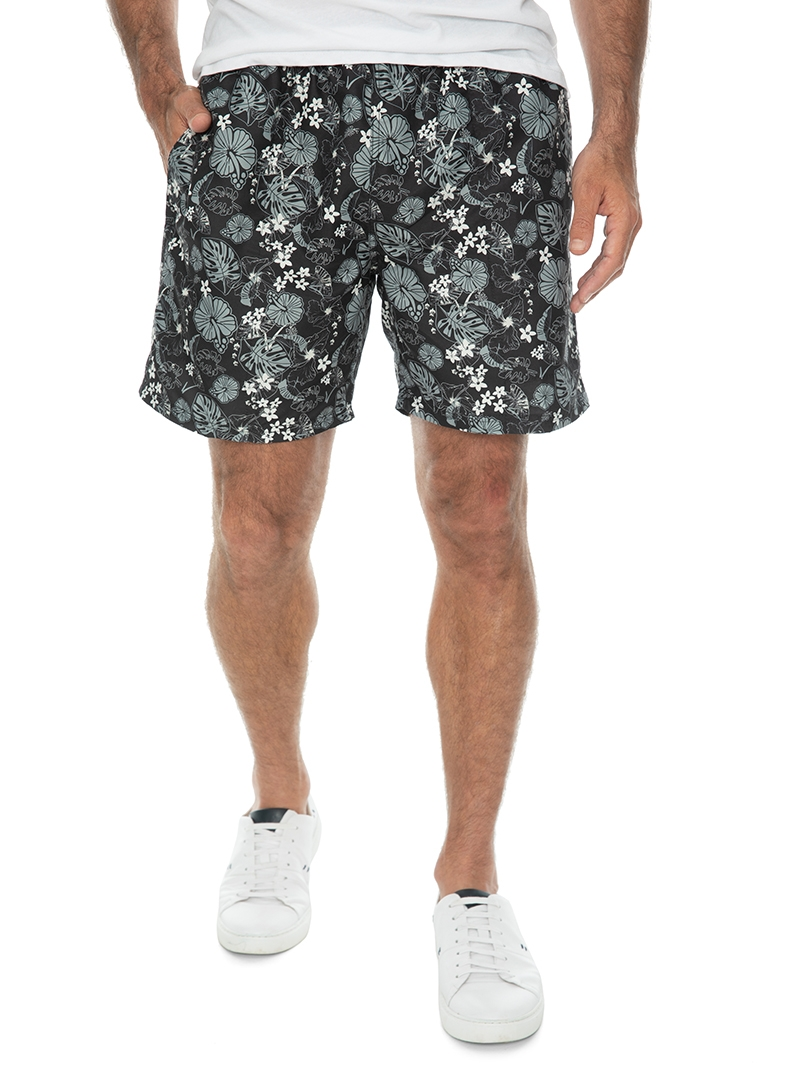 Ruggers Microfibre Print Shorts Black Hibiscus 3 Ruggers Microfibre Print Shorts Black Hibiscus