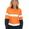 Tops Traders Orange & Navy Taped Long Sleeve Shirt 2 Tops Traders Orange & Navy Taped Long Sleeve Shirt -Traders Country Sales 59887 f 1