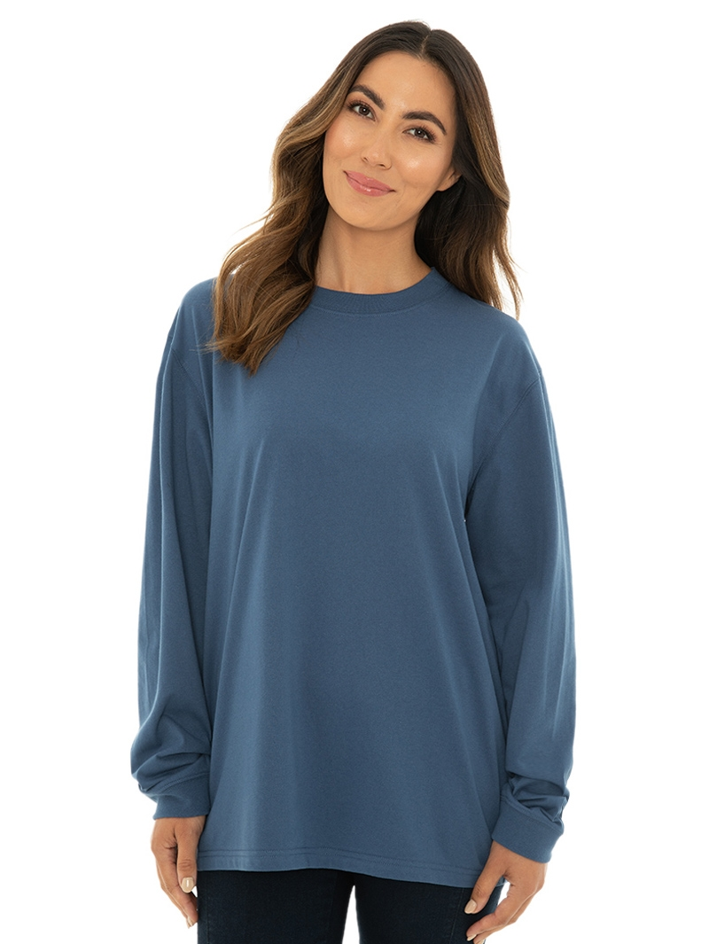 Lowes Tops Unisex Long Sleeve Crew Neck Top Denim 3 Lowes Tops Unisex Long Sleeve Crew Neck Top Denim