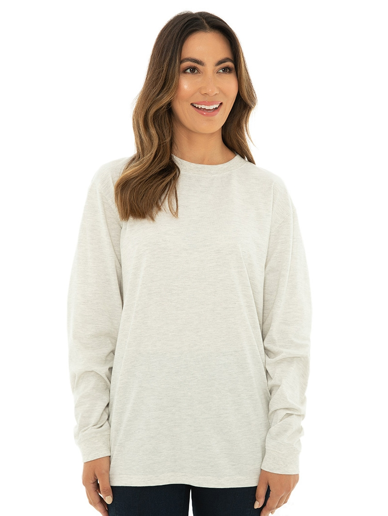 Lowes Tops Unisex Long Sleeve Crew Neck Top Oatmeal 3 Lowes Tops Unisex Long Sleeve Crew Neck Top Oatmeal