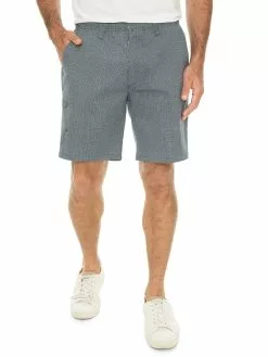 Savane Print Shorts Navy Weave - Elastic Waist