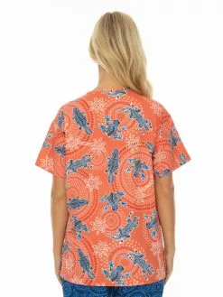 Tops Gwiyaala Aboriginal Art Unisex Hospital Scrubs Top Orange 7 Tops Gwiyaala Aboriginal Art Unisex Hospital Scrubs Top Orange -Traders Country Sales 60195 b