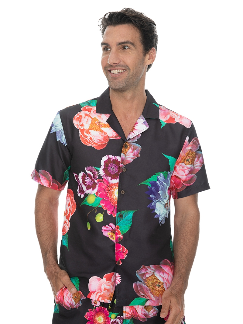 Riley Adams Hawaiian Mens Short Sleeve Multi Floral Print Shirt 3 Riley Adams Hawaiian Mens Short Sleeve Multi Floral Print Shirt