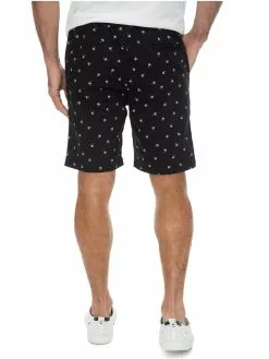 Lowes Print Shorts Navy Palm Tree - Elastic Waist -Traders Country Sales 60450 b