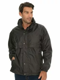Jackets Huski Nylon Waterproof Rain Jacket Black