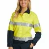 Tops Lowes Ladies Yellow & Navy Hi-Vis Shirt 1 Tops Lowes Ladies Yellow & Navy Hi-Vis Shirt -Traders Country Sales 65520 01