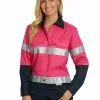 Tops Lowes Ladies Pink & Navy Hi-Vis Shirt 1 Tops Lowes Ladies Pink & Navy Hi-Vis Shirt -Traders Country Sales 65521 01