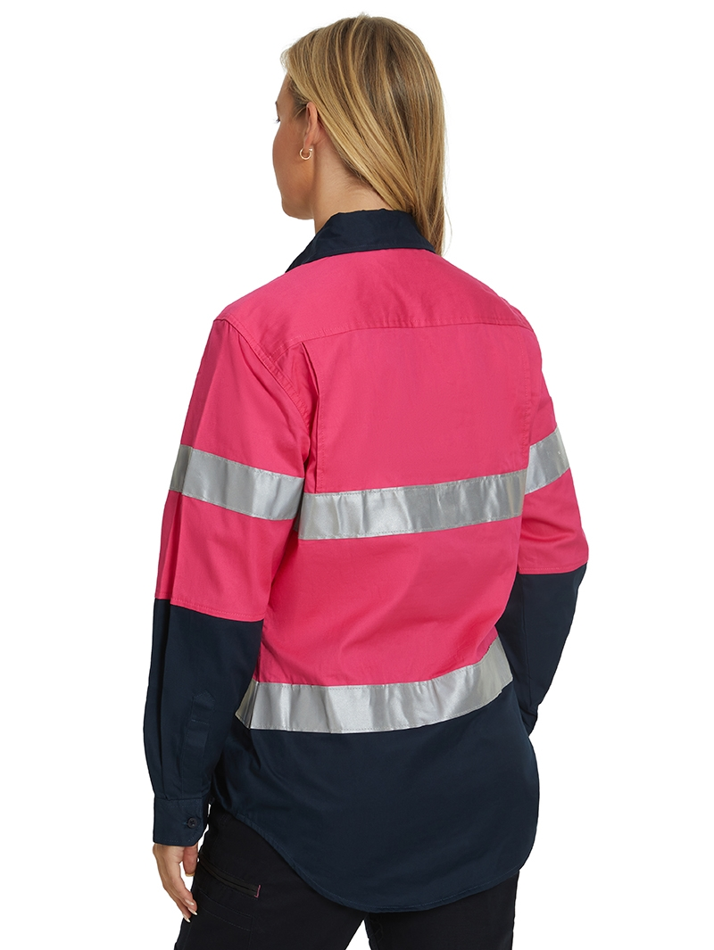 Tops Lowes Ladies Pink & Navy Hi-Vis Shirt 4 Tops Lowes Ladies Pink & Navy Hi-Vis Shirt - Image 2