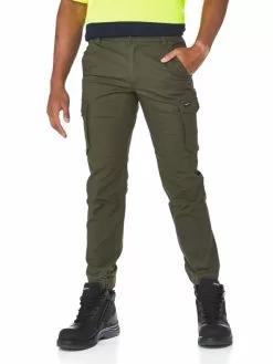 Lowes Trousers King Gee Green Tradies Stretch Cargo Hem Pants