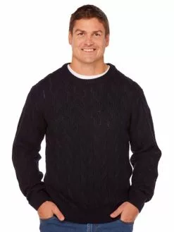 Lowes Knitwear Prodigy Navy Cable Knit Pullover