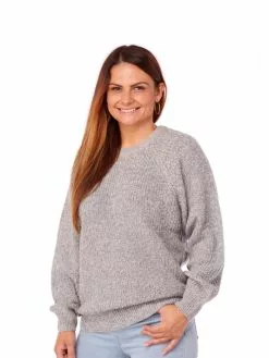 Elliotts Tops Unisex Silver Marle Loose Knit Jumper
