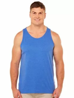 Casual Menswear Lowes Blue Marle Basic Cotton Tank Top