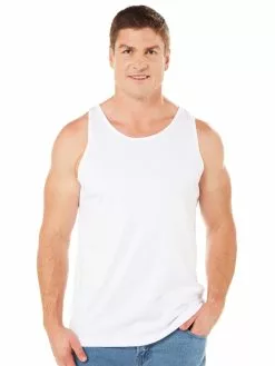 Singlets & Tanks Lowes Basic Cotton Jersey White Tank Top