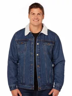 Lowes Knitwear Prodigy Sherpa Lined Stonewash Denim Jacket