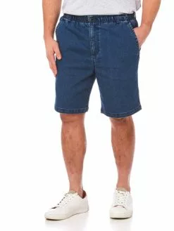 Lowes Elliotts Mid Wash Denim Elastic Waist Shorts