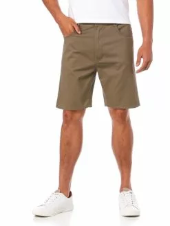 Street Cotton Twill Jean Shorts Khaki