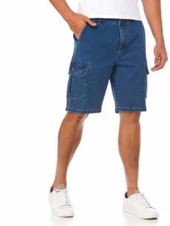 Traders Stretch Jean Cargo Shorts Light Blue