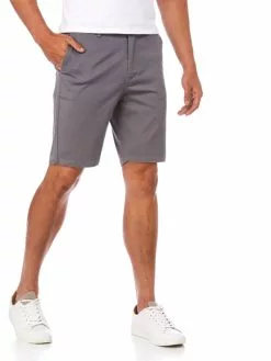 Lowes Traders Silver Slim Fit Stretch Fixed Waist Shorts
