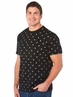 Traders Country Sales 24 T-Shirts Lowes Black & White Pineapple Print T-Shirt