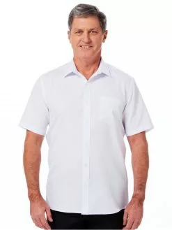 Shirts Lowes Premium Short Sleeve Self Striped White Shirt