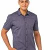 Lowes Shirts Prodigy Blue Dobby Short Sleeve Shirt