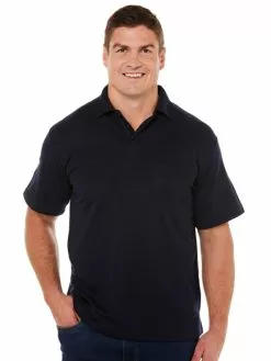 Polos Lowes Plain Polo Top With Pocket Navy