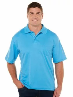 Polos Lowes Plain Polo Top With Pocket Aqua