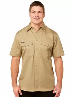 Lowes Shirts King Gee Work Cool 2 Short Sleeve Shirt Khaki