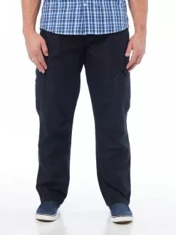 Traders Pants Microfibre Cargos Black - Elastic Waist