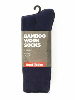Lowes Hard Yakka 3 Pack Bamboo Work Socks Navy
