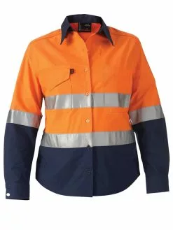Tops King Gee Reflective Workcool 2 Hi Vis Shirt Orange