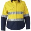 Tops King Gee Reflective Workcool 2 Hi Vis Shirt Yellow -Traders Country Sales default k44544 yna