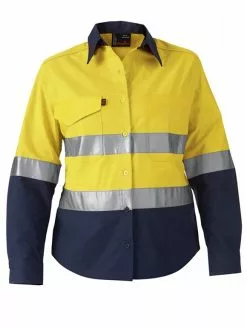 Tops King Gee Reflective Workcool 2 Hi Vis Shirt Yellow