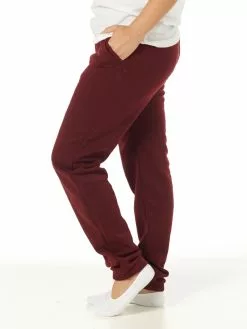 Bottoms Lowes Unisex Burgundy Knitted Fleece Trackpants