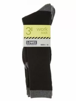 Lowes 3 Pack Crew Work Socks